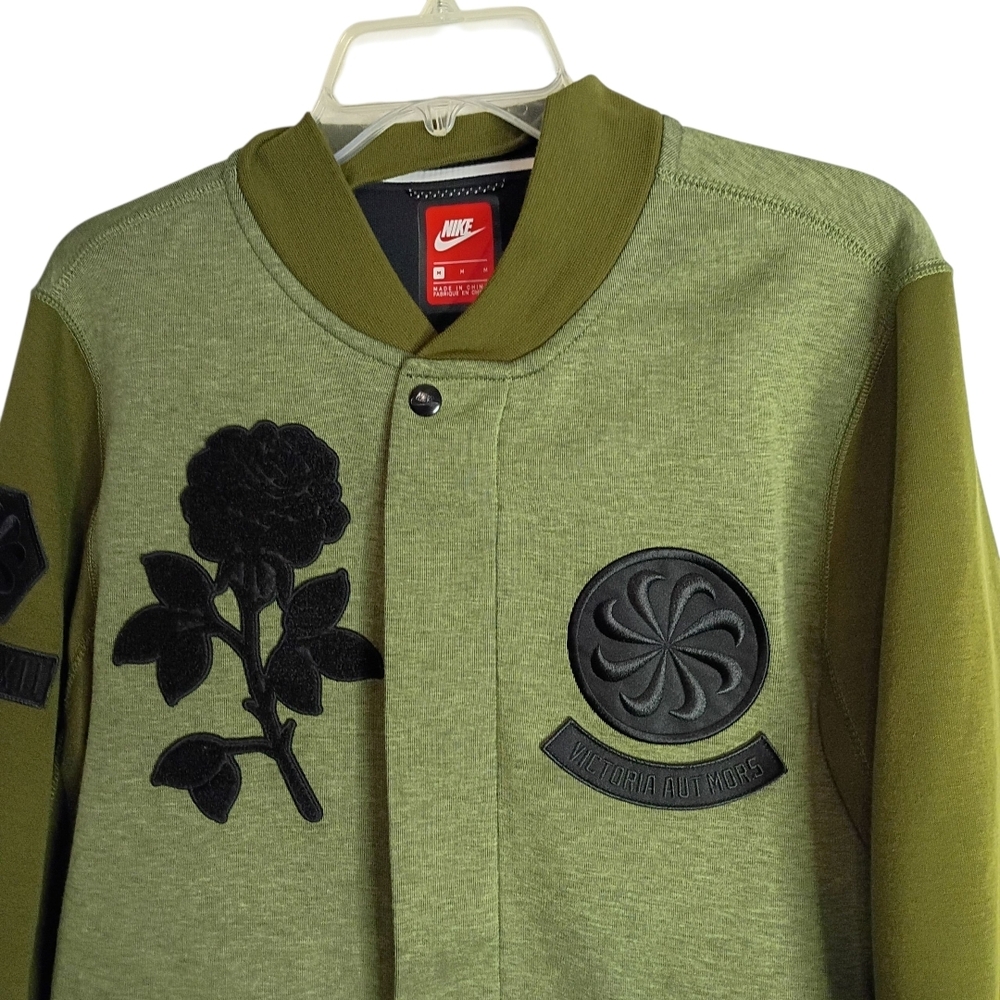 Nike -Black Rose Tech Fleece Green Jacket - Size M - Picture 2 of 8